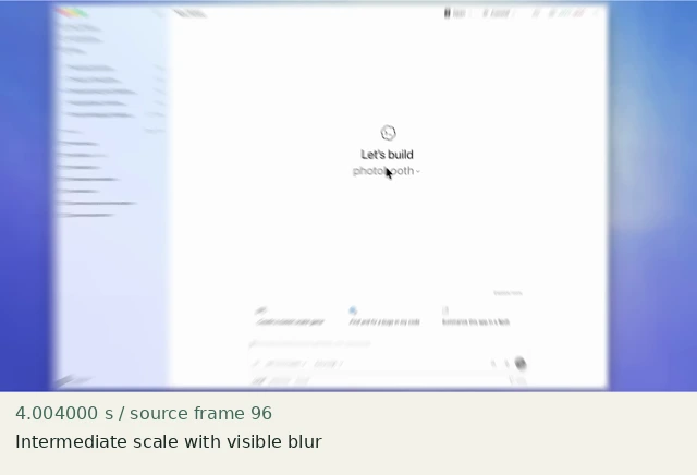Intermediate scale with visible blur at source 4.004000 seconds
