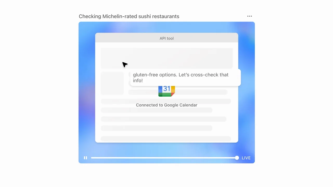An activity card includes a calendar connection state.