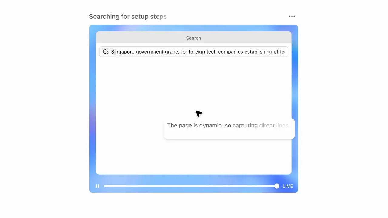 A departure shot alternates with search and browser activity.