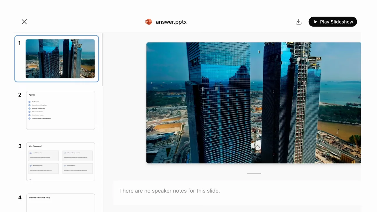 Representative frame from ChatGPT agent Makes Slideshows