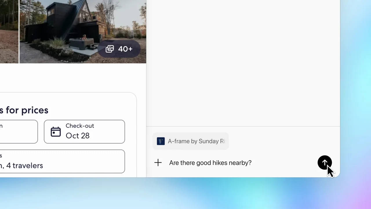 A prompt is entered next to the property listing.
