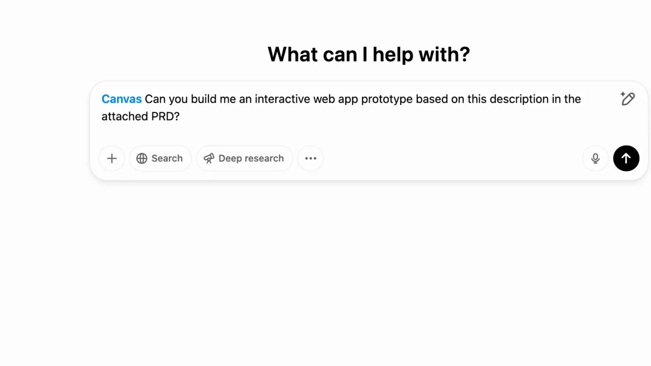 The browser tools menu leads to a request for an app based on an attached brief.