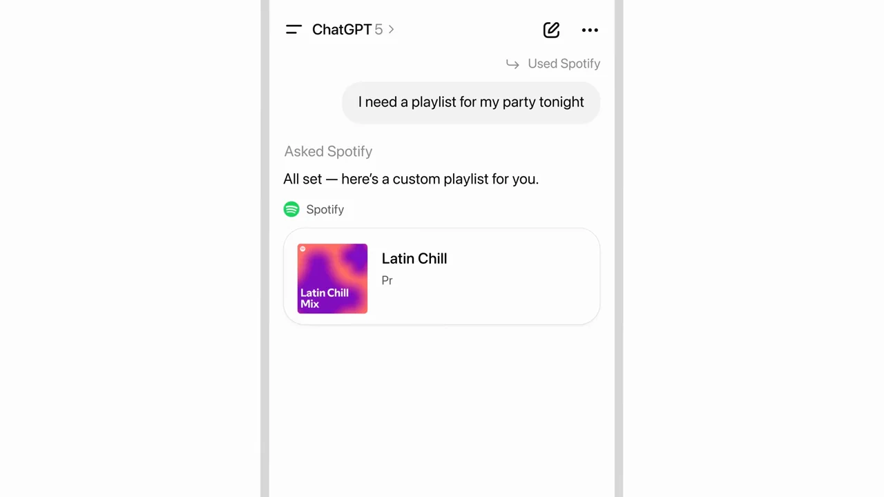 A music request becomes a phone conversation with a playlist card.