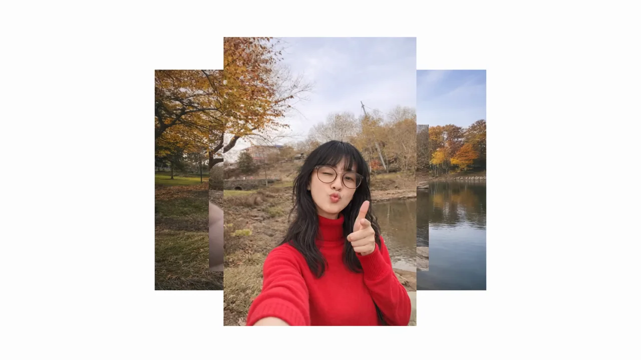 The subject appears in changed clothes, crops, and settings.