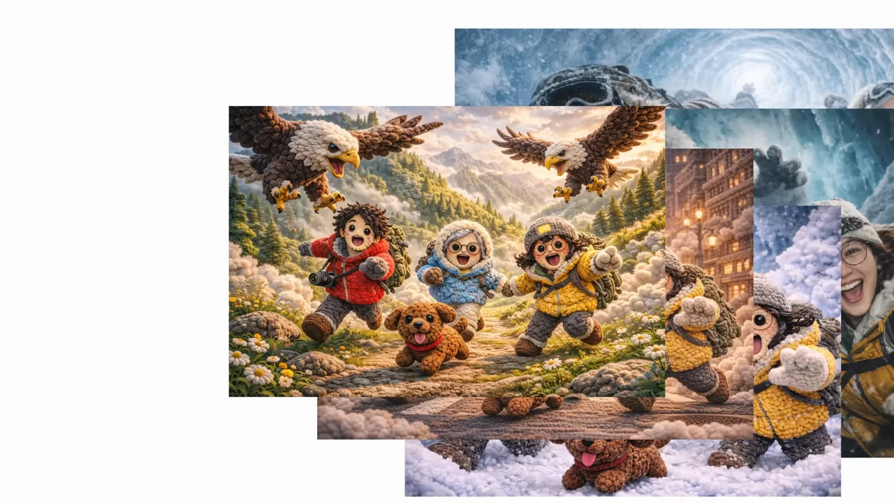 Further illustrated and stylized variations accelerate the sequence.