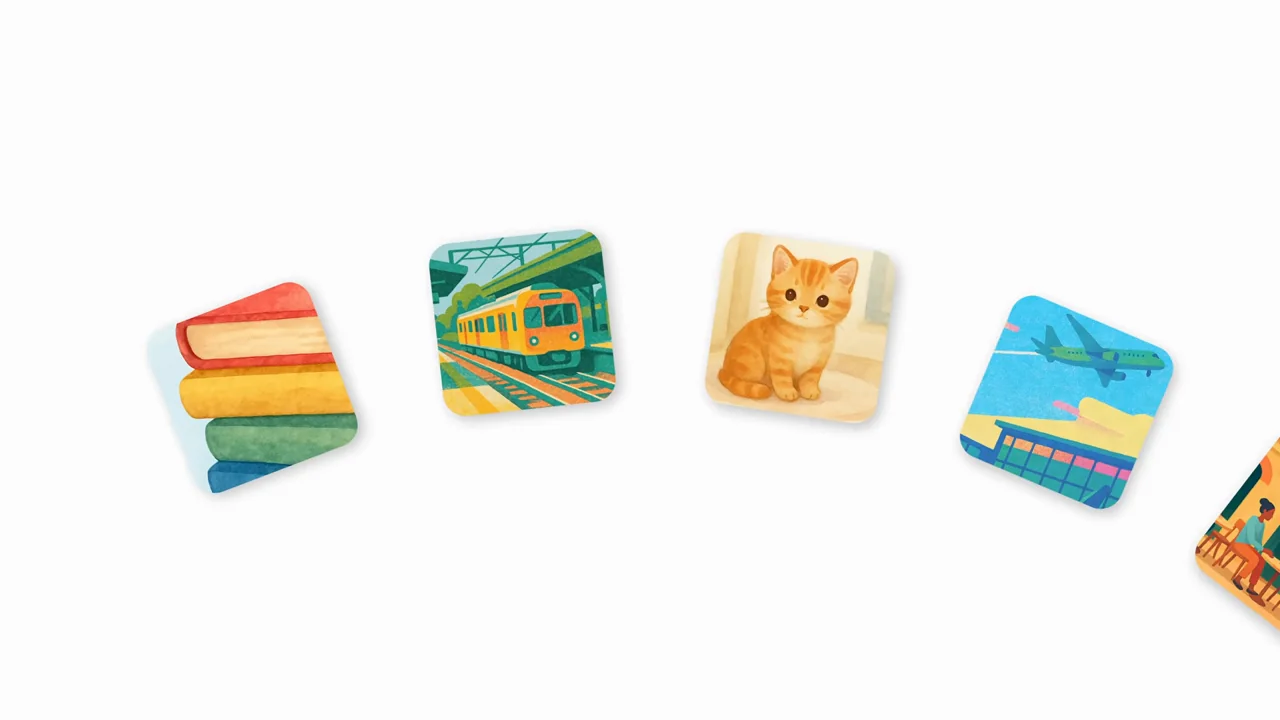 A Pulse label introduces colorful illustrated tiles.