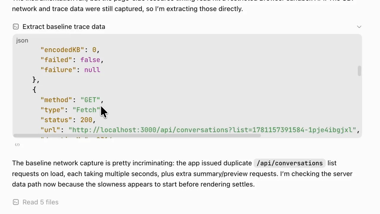 Structured trace data and its interpretation appear in the task response.