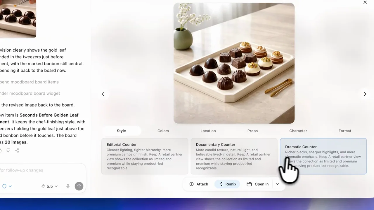 Style categories and preset descriptions appear below the image.