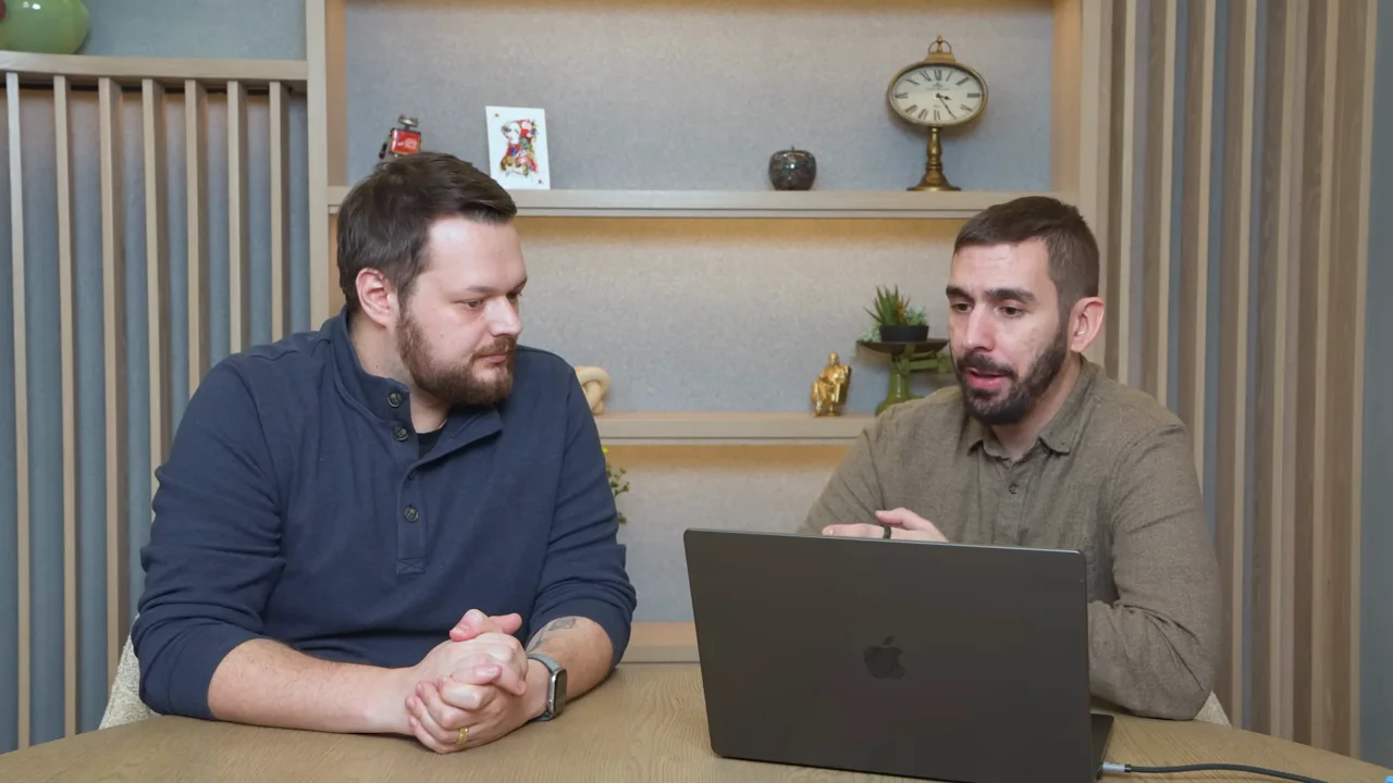 The two-person scene returns before another screen segment.