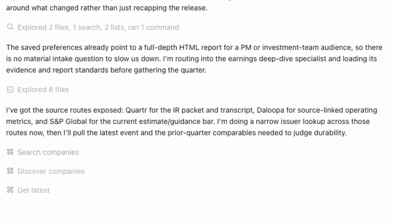 A closer view shows source-related status and tool rows.