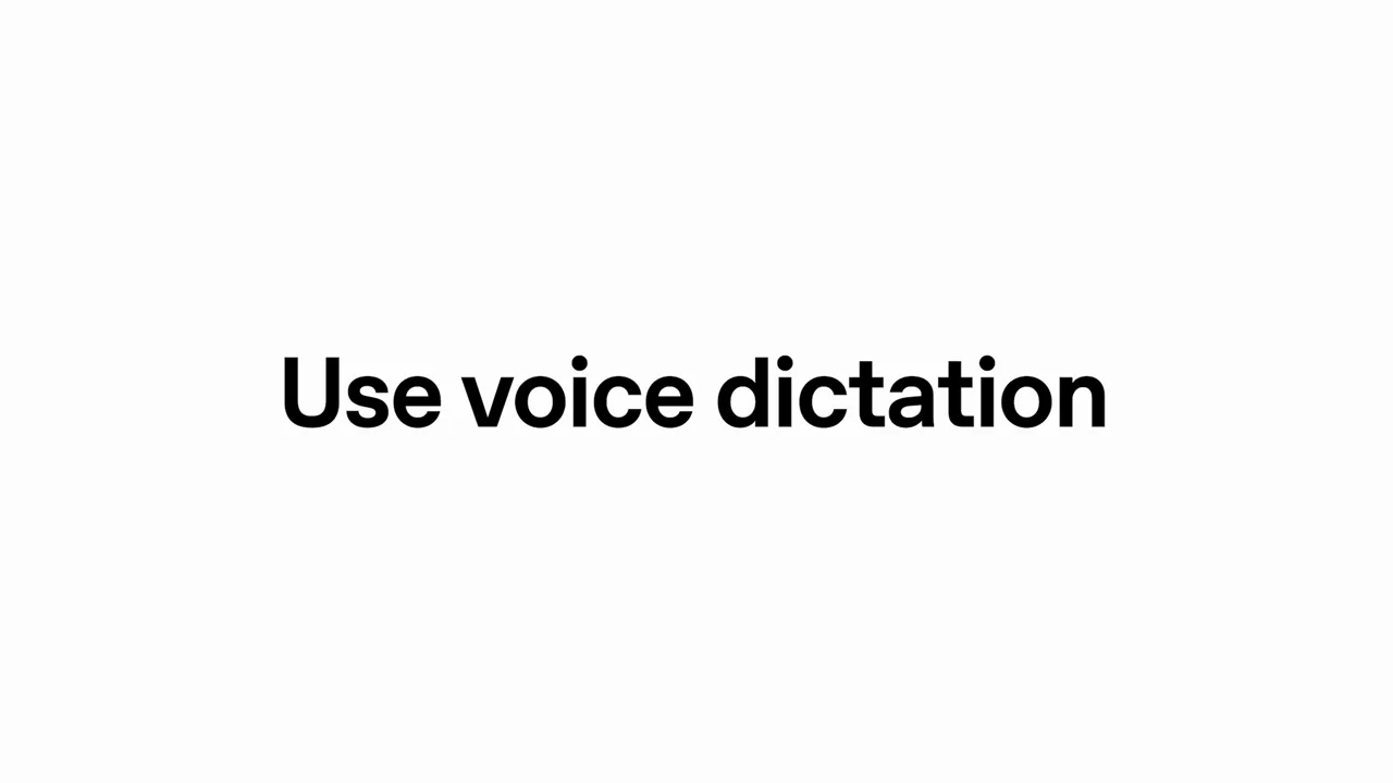 A voice-input chapter introduces a different interaction.