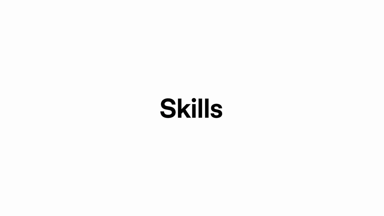 A skills chapter introduces reusable actions.