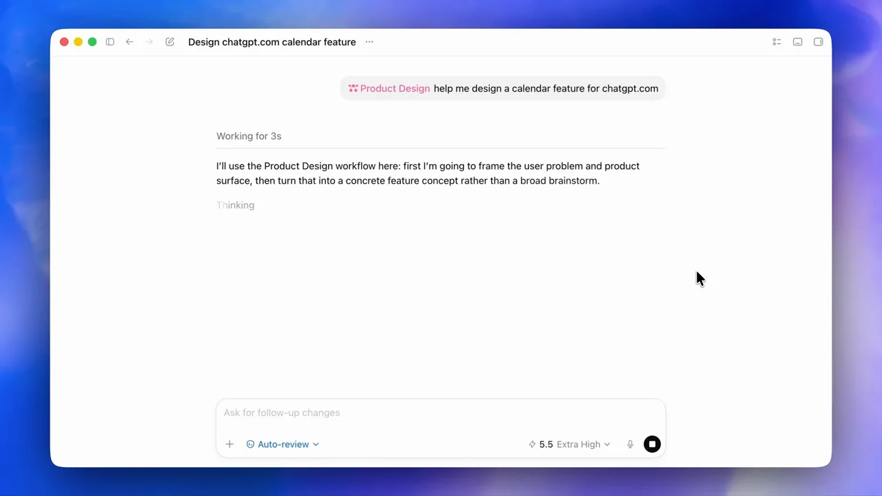 The conversation introduces the design process.
