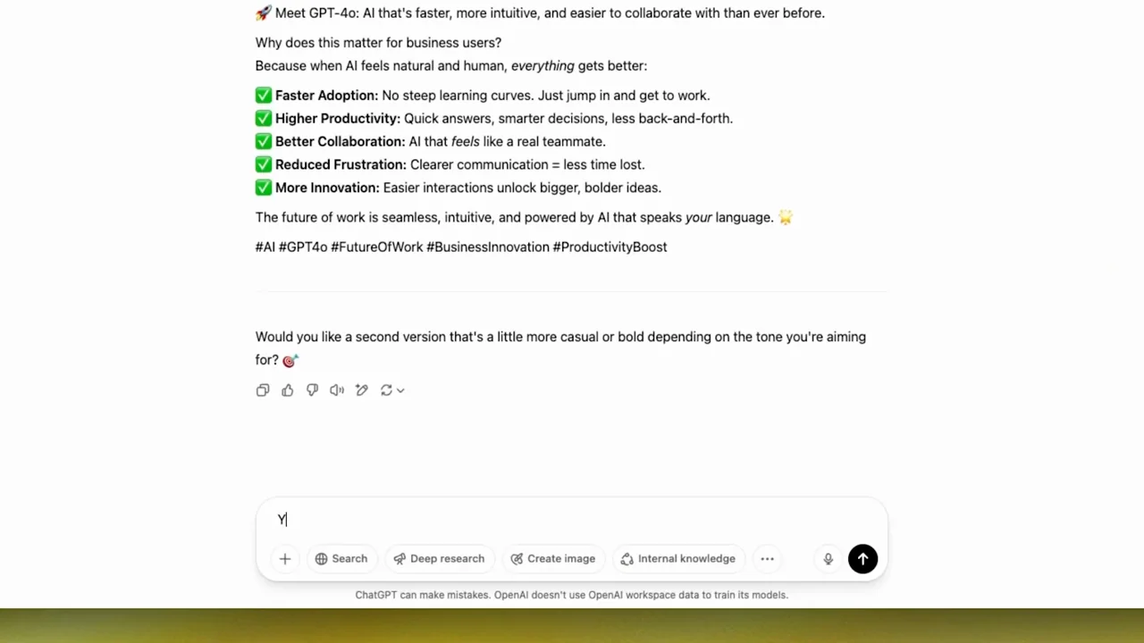 Another request produces a shorter response with check-mark bullets.
