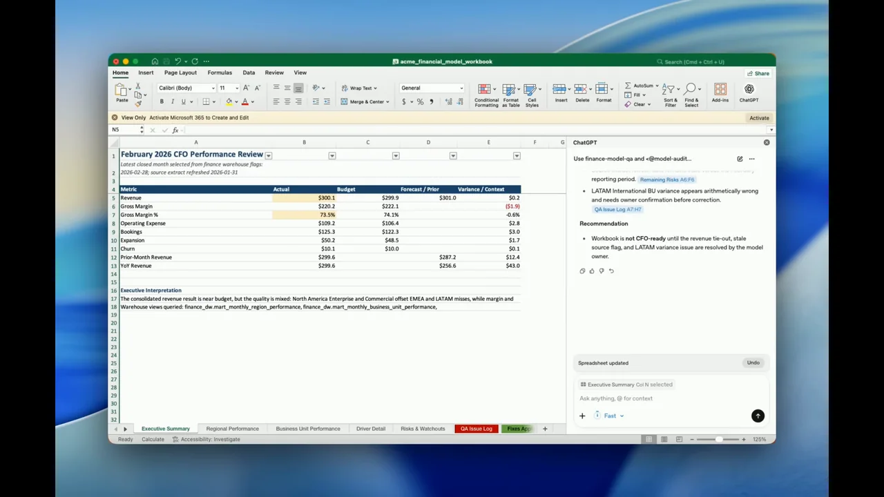 The model view returns beside the final explanation.