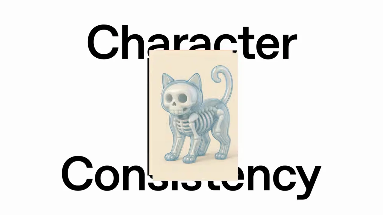 A couch setup leads into a character-consistency title.