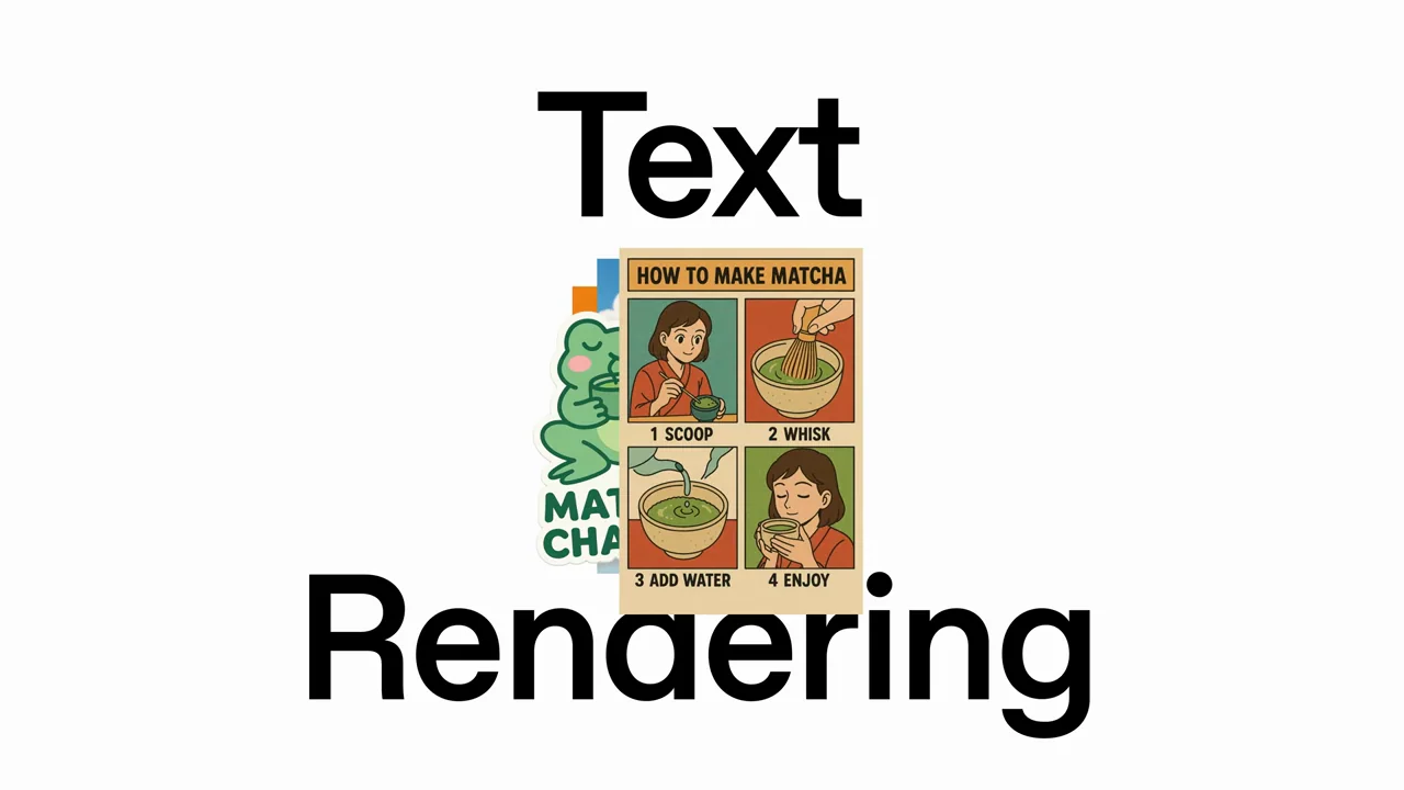 Couch and presenter shots introduce the text-rendering title.