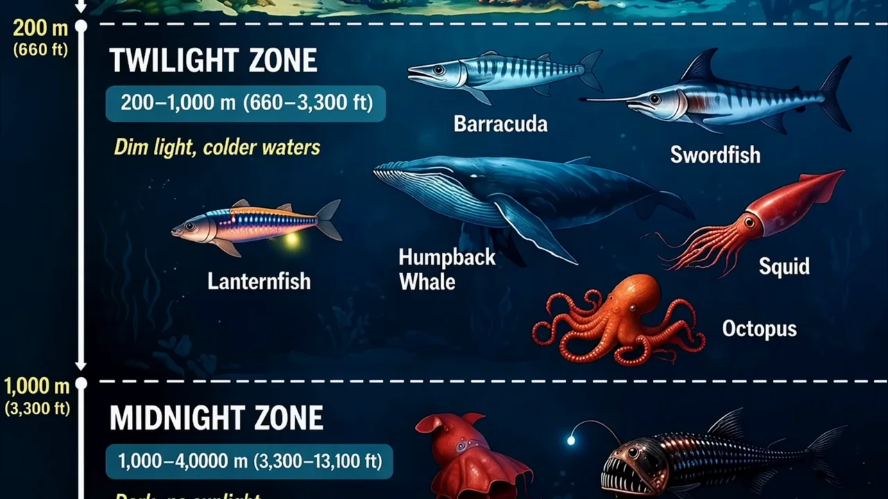 Laptop input leads to a narrow image and an enlarged ocean-depth detail.