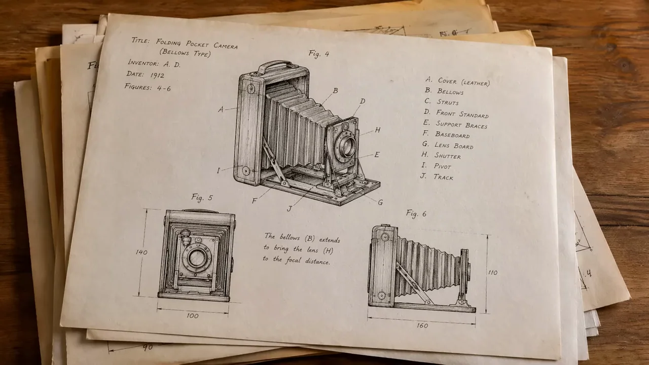 A collage transitions into technical drawing pages.