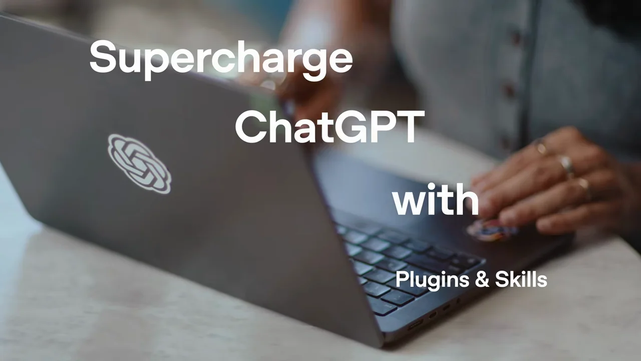 Overhead and laptop shots carry the plugins-and-skills title.