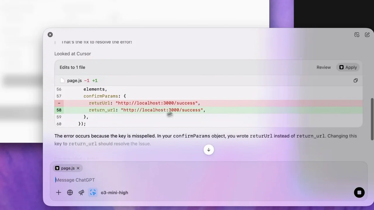 Representative frame from Shipping code to your IDE with ChatGPT