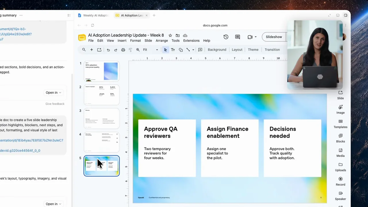 Representative frame from Create Slides, Docs, and Templates