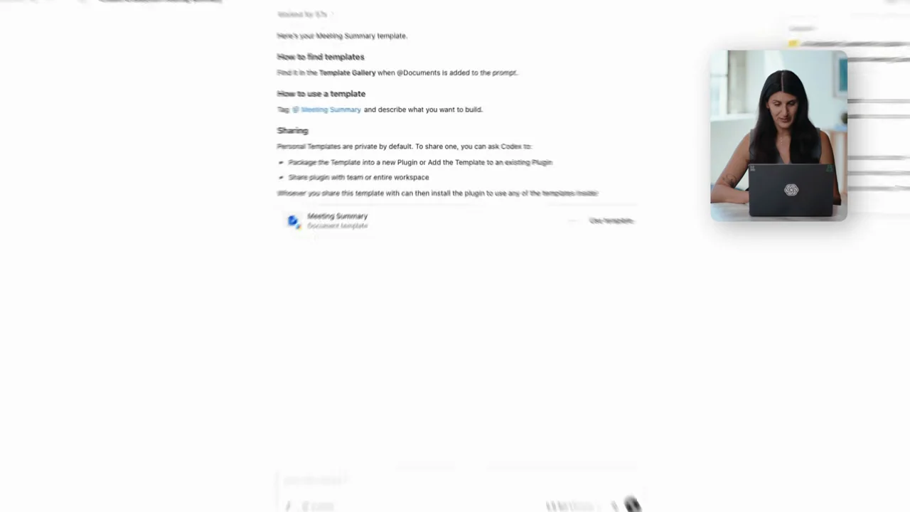 A request extracts the document's structure into a reusable template card.
