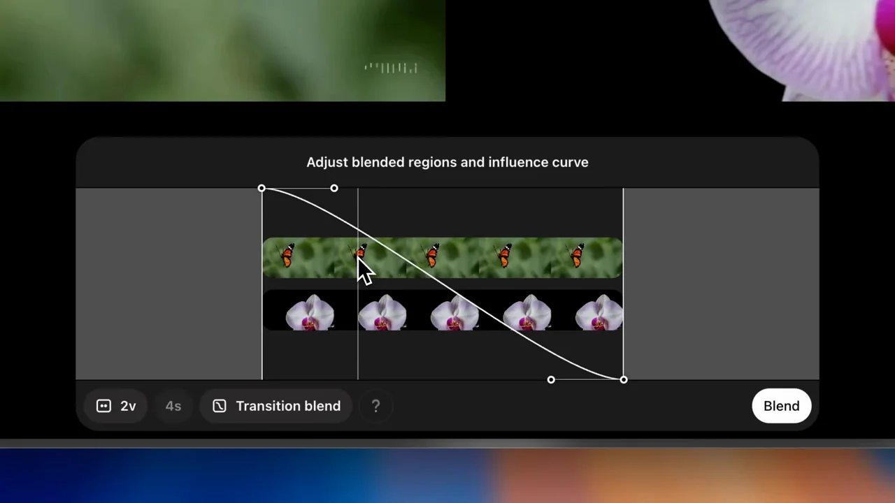 The view tightens to a curve over two source filmstrips.