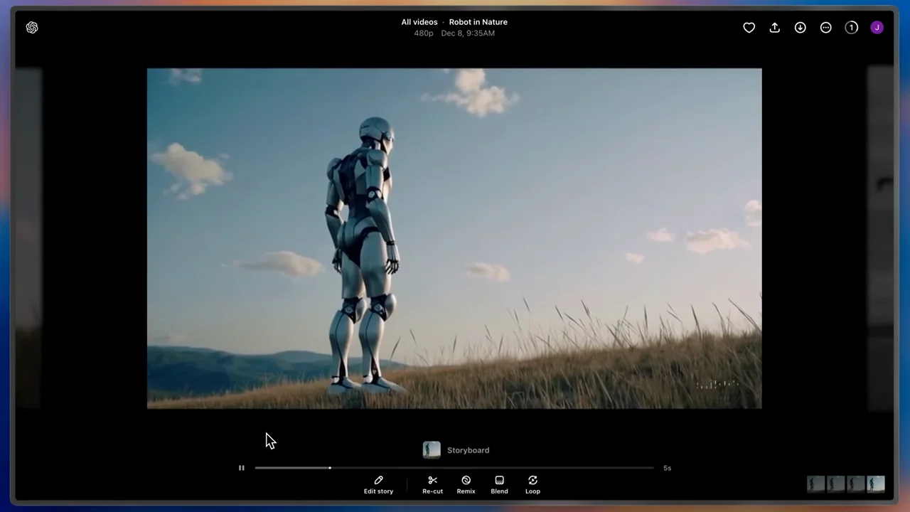 A close lower-control view gives way to the resulting clip in its viewer.