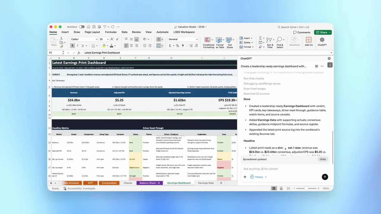 Representative frame from Introducing ChatGPT for Excel and Google Sheets
