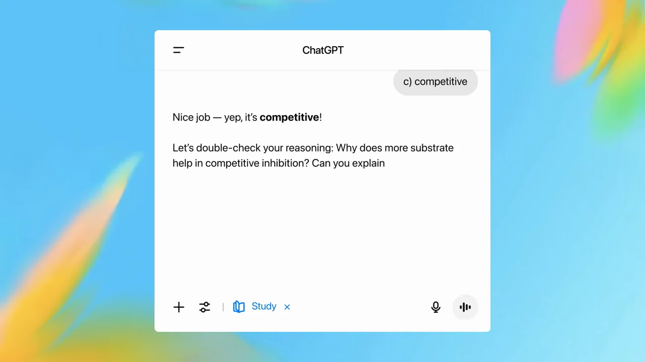 A chapter leads to a multiple-choice question and response.