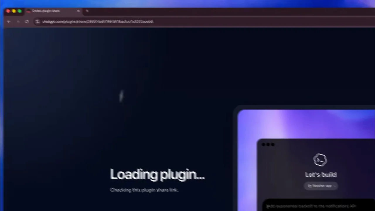 A copied link opens a loading screen and then the plugin in the app.