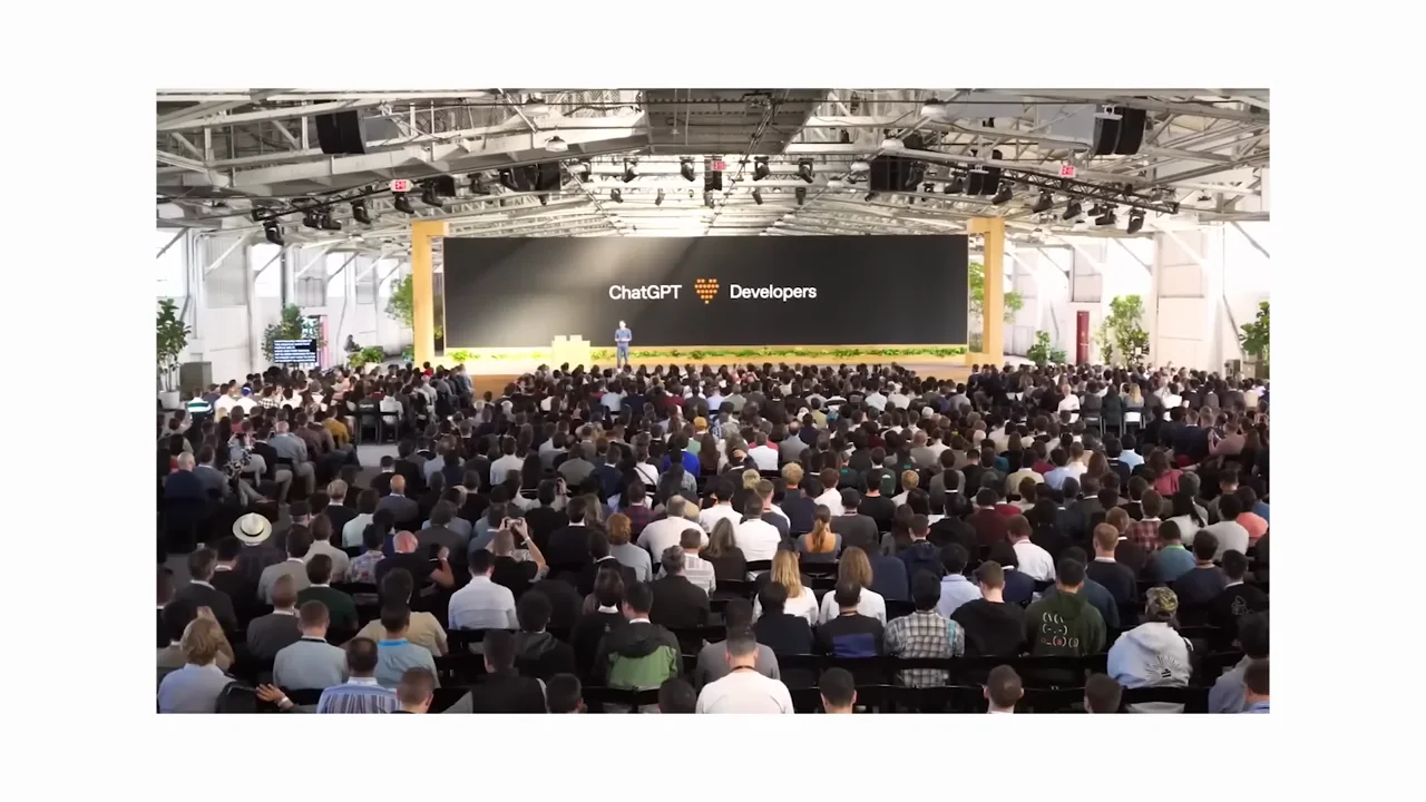 Colored dots are followed by a large event audience.