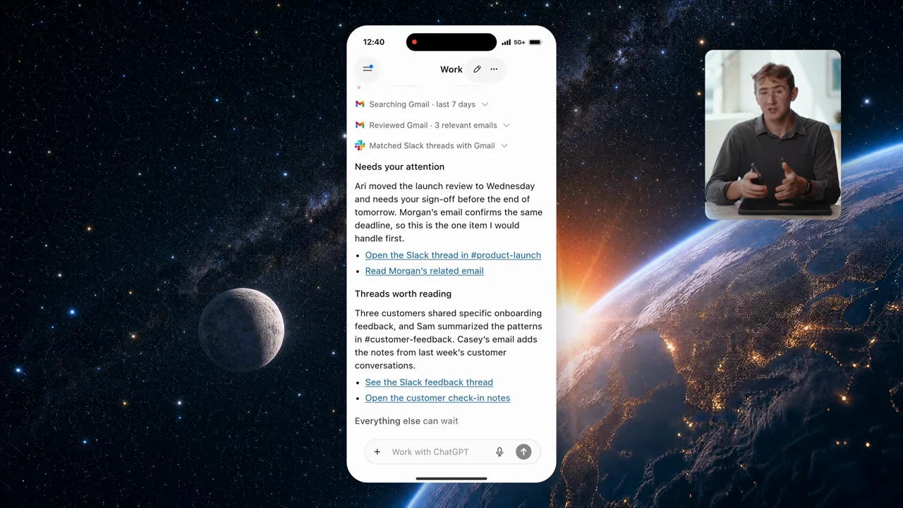 A linked summary scrolls through items requiring attention.
