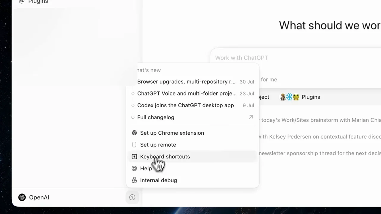 A desktop app menu exposes the remote setup command.