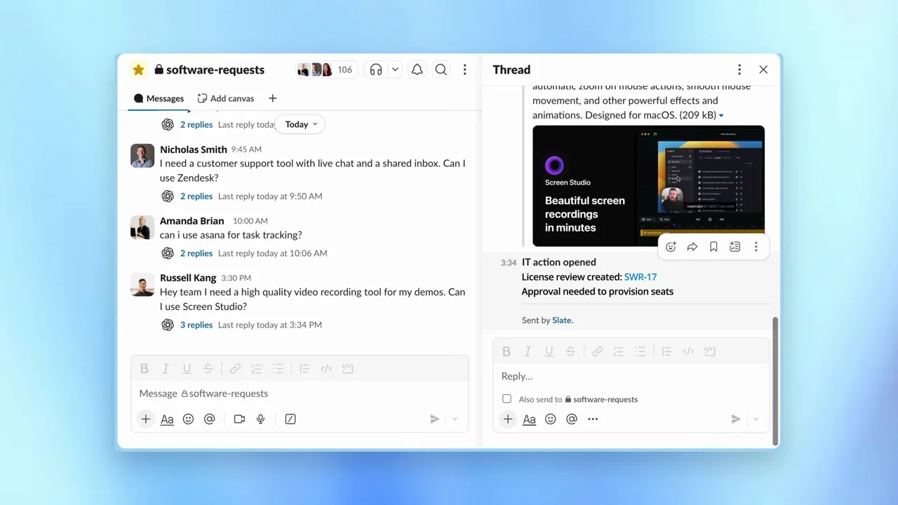 A thread opens with evaluation text and an attached example.