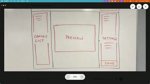 Source frame at 65.500s. Attachment prompt, brand PDF, hand-drawn interface.