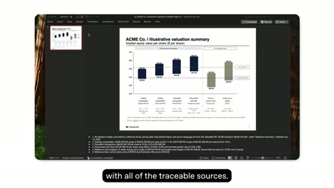 Source frame at 55.500s. Checklist, valuation chart, and desktop file view.