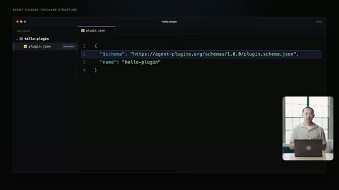 Source frame at 40.500s. Code editor with presenter inset; full presenter returns.