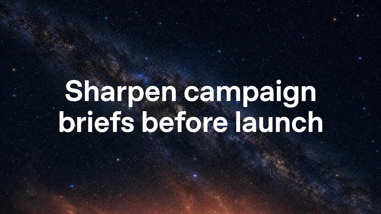 Use ChatGPT Work to pressure-test marketing campaign briefs